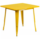 31 5   Industrial Yellow Metal Indoor-outdoor Restaurant Table Set W  4 Chairs