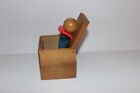 Vintage Mid-century Creative Playthings Wooden Jack-in-the-box Clown Toy - Japan