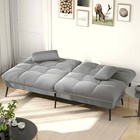 Comhoma Convertible Futon Sofa Bed 5-gear Backrest Steel Legs Space-saving  Gray