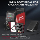 Arccaptain Foot Pedal Remote Amp Control 5-pin Connector For Mig205mp Welder New