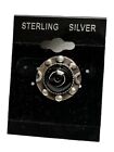 Vintage Jerry Roan    apache Tears Stone    Sterling Silver Tie Tack Lapel Pin-rare