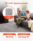 Carpet Tiles 18x18 Inch  10 Pack Carpet Square Rug Detachable   Damage-free