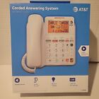 At t Cl4940 Corded Phone Speakerphone Answering Machine Caller Id White New