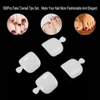 Yimart 500pcs Fake Toenail Tips Set Nail Art Toe Decoration Full Long  White