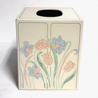 Vtg Andre Richard Tissue Box Cover Holder Blue Pink Flowers 80s 90s Cottagecore