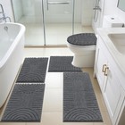 Bathroom Rugs Sets 5 Pcs Bath Mats With Toilet Lid Cover   U-shaped Contour Rug