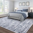 Large 8x10 Area Rugs For Living Room - Washable Rug Vintage Non Slip Low Pile 