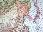 1937 Vintage Map Of Southern Asia China Manchuria Korea India  Indonesia Japan