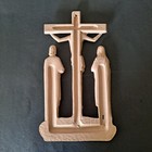 Vintage Resin Wall Hanging Crucifix Jesus Mary Cross Wall Decor Religious 