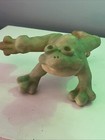 Stone Garden Upstairs Down Tree Frog Green Toad Clay Statue Stretching Reptile