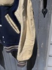 Vintage High School Varsity Letter Jacket Letter S Blue White Mens Sz 36-38 Used