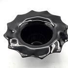 Contemporary Modern Black Glass Flower Pot Or Vase