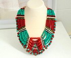 African Glass Antique Glass Beads In Stunning Colors Necklace 25    Long