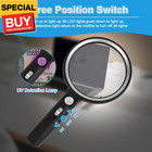 Large Magnifying Glass With Light - 10x  20x  30x Handheld Magnifier With 36 Led