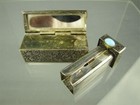 Vintage Art Deco Lipstick W  Mirror Holder Silver Italy 2 25 