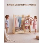 Dress Up Closet Natural Wood Storage 40in H 2 Drawers Mirror