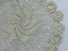 Set Of Two Vintage Hand Crocheted Or Knitted Lace Pinwheel Doilies 10-11    Across