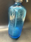 Antique Blue Seltzer Bottle Abram Shots New York  Cont  26 Oz 