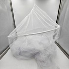 White Canopy Mosquito Net For Bed Round Hoop Lightweight Breathable Mesh