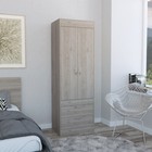 2 Doors Wood Wardrobe Armoire Closet Storage Cabinet Clothes Organizer  2 Drawer
