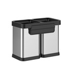 10 6gal Open Top Trash Can Stainless Steel Kitchen Garbage Waste Bins Recycling
