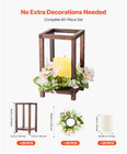 20 Set 60 Pcs Wooden Wedding Lantern Centerpiece - Dark Brown  pre-built 