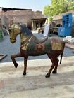 Antique Old Wooden Hand Carved Pained Mughal Horse Figure Beautiful Rare Statue