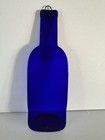 Cobolt Blue Glass Wine Bottle Decor With Hanger  