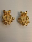 Vintage Mimi Di N Golden Owls Belt Buckle  Signed 1973 