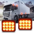 2pack Magnetic Amber Strobe Lights Wireless Rechargeable Emergency Warning