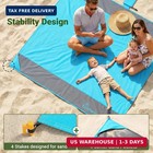 Wolfwise 108     120  Xxl Beach Blanket  Waterproof   Sandproof Picnic Mat With 4