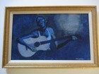 Vintage Black Americana Painting Musician Detroit Modernist Portrait Motown Rare