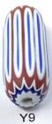 Great 6 Layer Long Antique Venetian Chevron Trade Bead African Y9 Bg 53