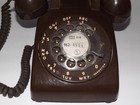 Vintage Itt Chocolate Brown Rotary Phone Desk Table Top Untested