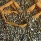 Gold Sequin Fringe Hip Skirt Belly Dance Scarf Tie Wrap Tassel 30    Small Ladies