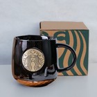 Starbucks Tumbler Coffee Cup Starbuck Mug Retro Bronze Medal Mermaid Ceramic Cup