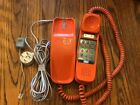 Vintage 1980 Orange Itt Princess Trimline Push Button Telephone W  Adapter