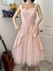 Vintage Clothing Dress Lot Of 2 50s Pink Fit   Flare Lace Fairycore S  tlc 