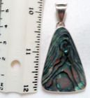 Vintage Southwestern Sterling Silver Abalone Large Pendant signed  Jrt Mexico925