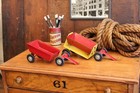 Lot 1930s Vtg Antique Girard Pressed Steel Side Dump Trailer Truck Toy Parts 1