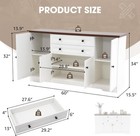 Sideboard Buffet Cabinet With Storage  60  Large Kitchen Buffet Storage Cabinet