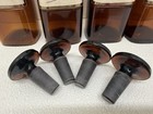 4 Antique Whitall Tatum Amber Apothecary Pharmacy Bottles 8  Glass  Circa 1910