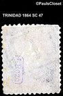 Trinidad 1864 Sc 47 Britannia Bright Violet 1 - P13 Used Fine