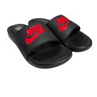 Men   s Size 10 Nike Benassi Jdi Slides Black Challenge Red Slides 343880-060