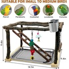 Tfwadmx Parrots Playstand Bird Play Gym Cockatiel Playground Wood Perch Brown 