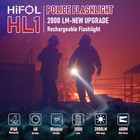 Tactical Flashlights 2000 Lumens  Police Flashlight With Rotatable Holster Fo   