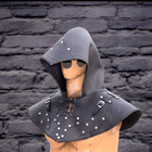Medieval Assassin Leather Hood Gothic Cape Steampunk Larp Renaissance Costume