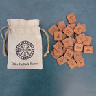 New Elder Futhark Rune Set With Printed Bag - 24 Wood Tiles W  Bag And Info Card