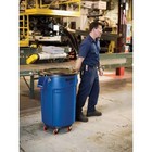 Rubbermaid Commercial Vented Brute Trash Can 10 Gallon Blue Durable Ergonomic