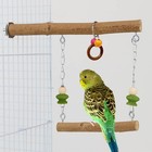 Wood Pet Bird Swing Parakeet Cockatiel Perch Stand Cage Decoration Toy